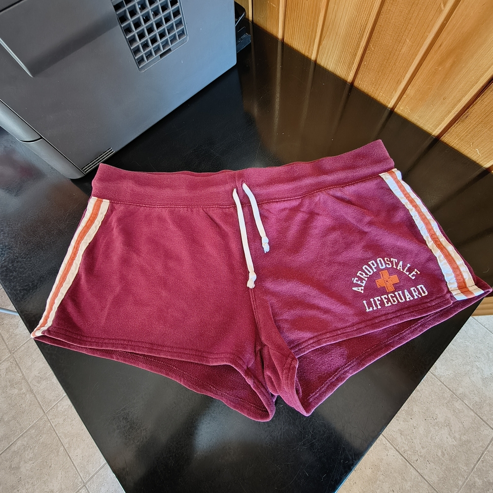 Aeropostale Women's Burgundy 'Lifeguard' Athletic Shorts